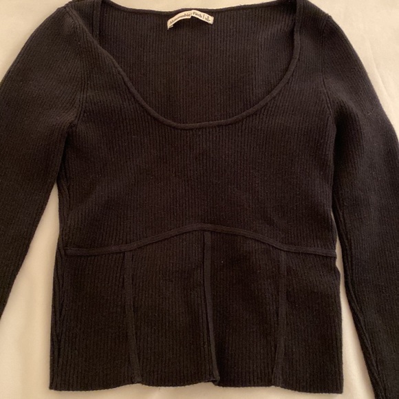 Abercrombie & Fitch black corset crop sweater - Picture 2 of 2